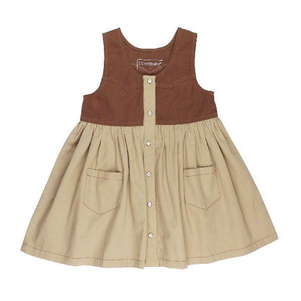 ORGANIC SLEEVELESS WESTERN DRESS - OATMEAL