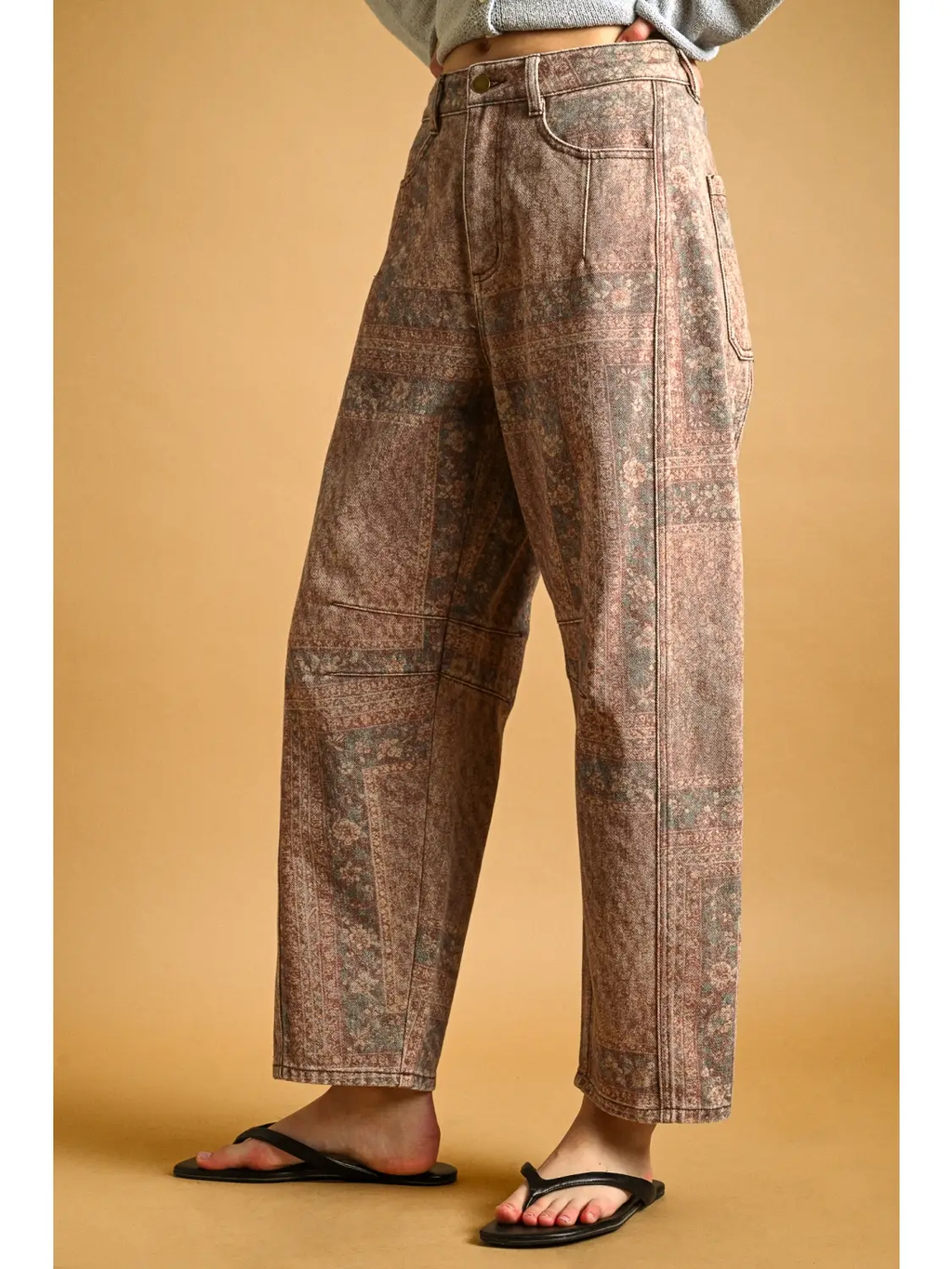 Printed Barrel Pants