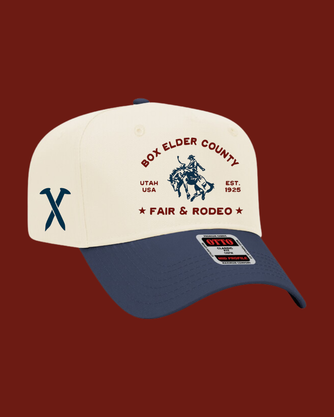 Exclusive Box Elder County Fair & Rodeo Centennial Hat - Navy/Oatmeal