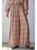 Woven Polyester Wide Leg Printed Pants
