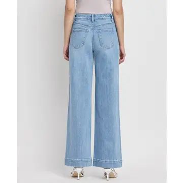 High Rise Wide Trouser Jeans - DIGNITY