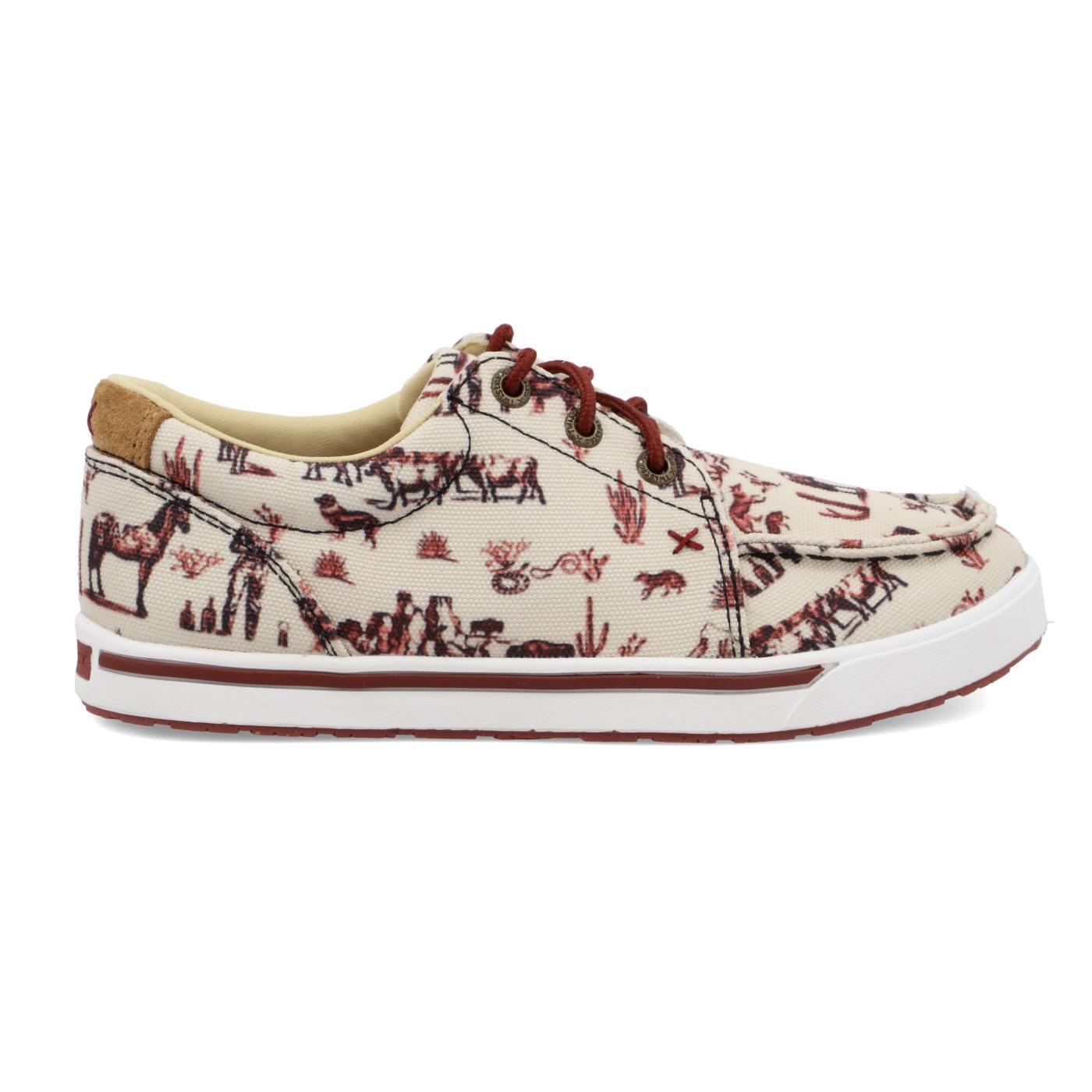 Twisted X YouthKicks - Maroon & Ivory YCA0013