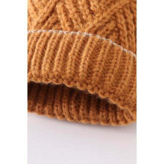 CAMEL CROSS CABEL KNIT POM POM BEANIE