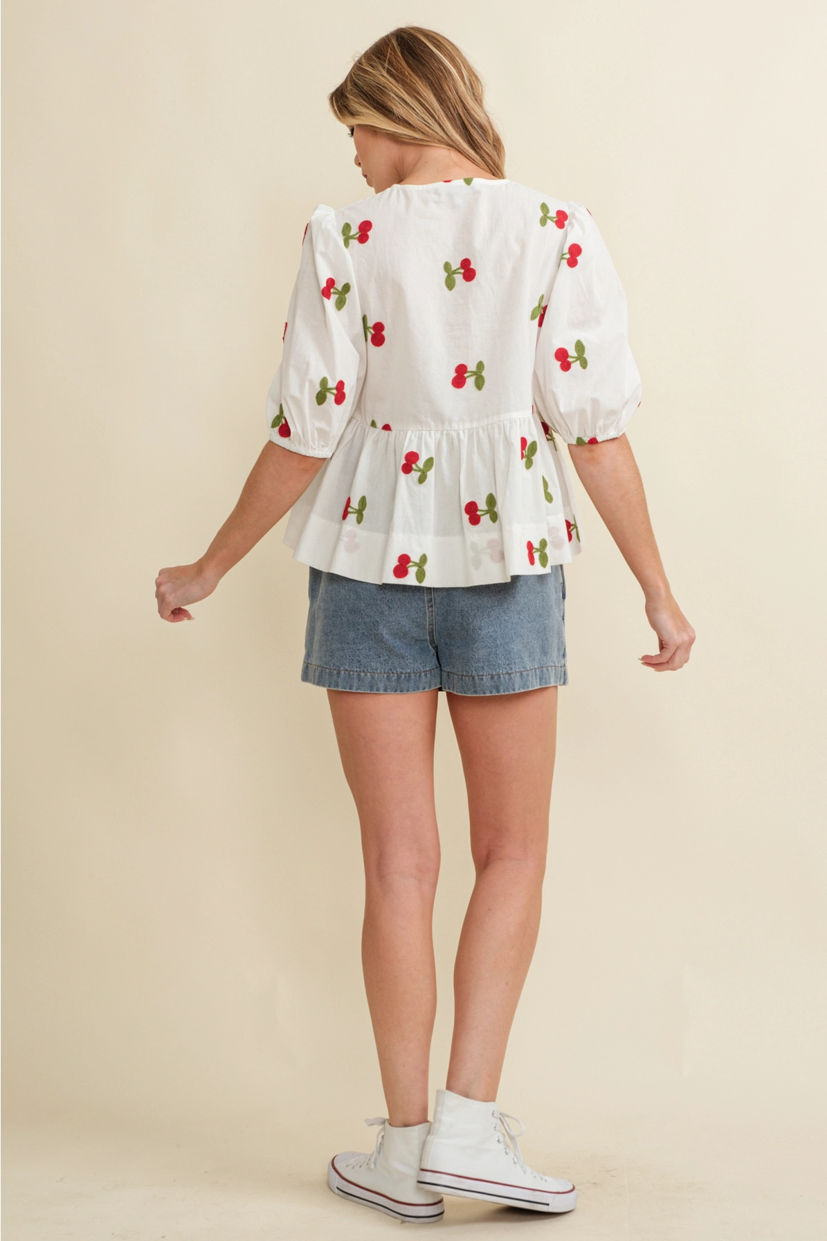 Cherry Front Tie Top