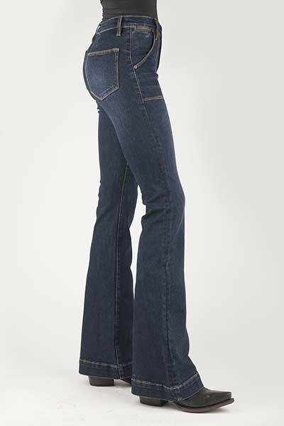 WOMENS JEAN 921 HIGH RISE FLARE FIT PLAIN BACK PKT RECTANGLE FRONT PKTS 11-054-0921-2409 BU