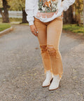 VINTAGE HIGH RISE CROP FLARE - ARMY KHAKI