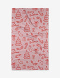 Cheery Pink Christmas Kitchen Tea Towel