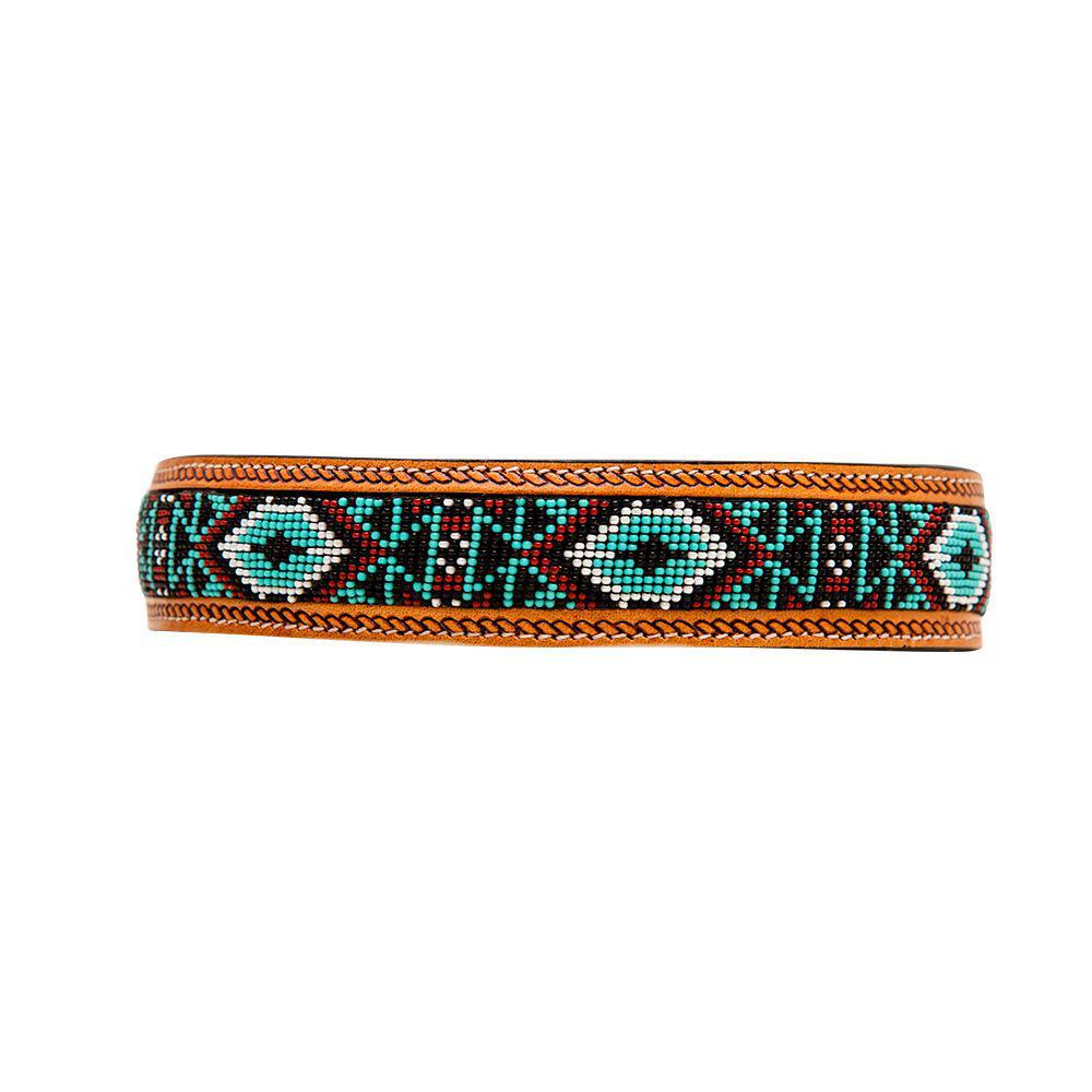 Whizter Hand-Tooled Beaded Dog Collar S-6886