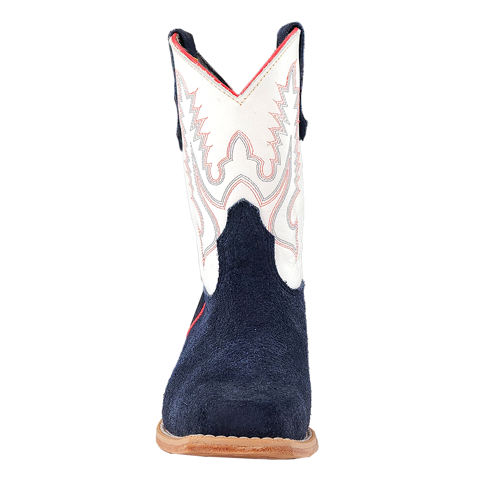 R. Watson Kid's Navy Roughout / Winter White Cowhide