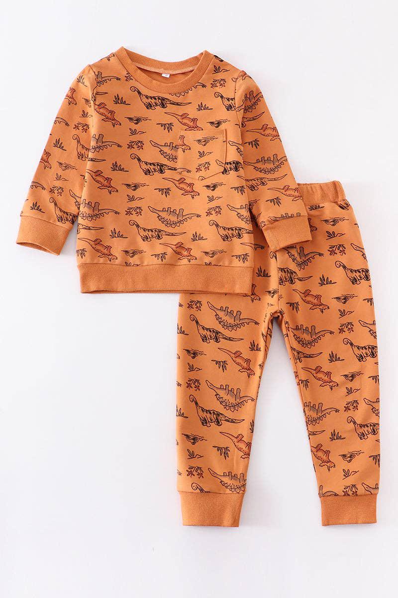 DINOSAUR PRINT SET - ORANGE