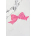 Small Pink Bow Embroidered Patch