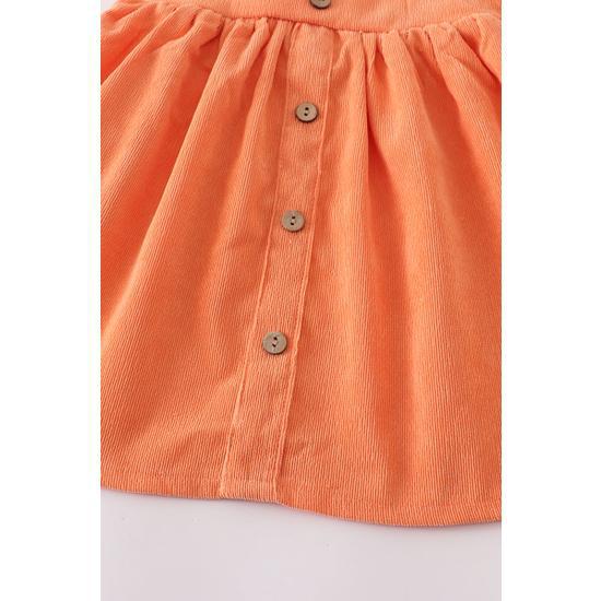 CORAL VELVET RUFFLE SUSPENDER DRESS