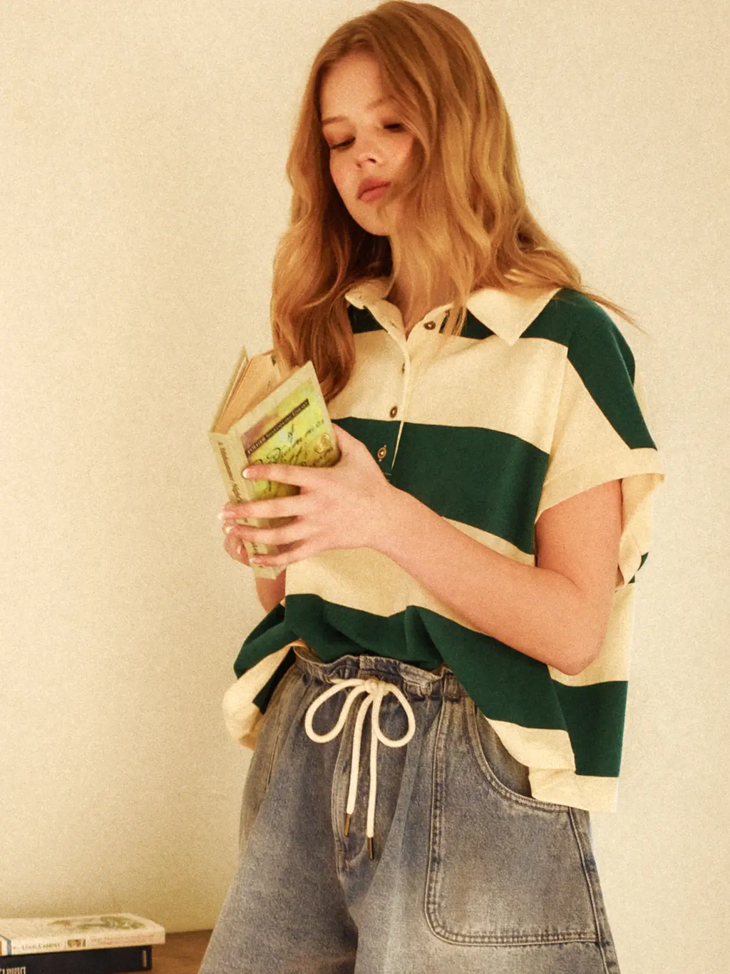 Skirt Look Drawstring Denim Shorts