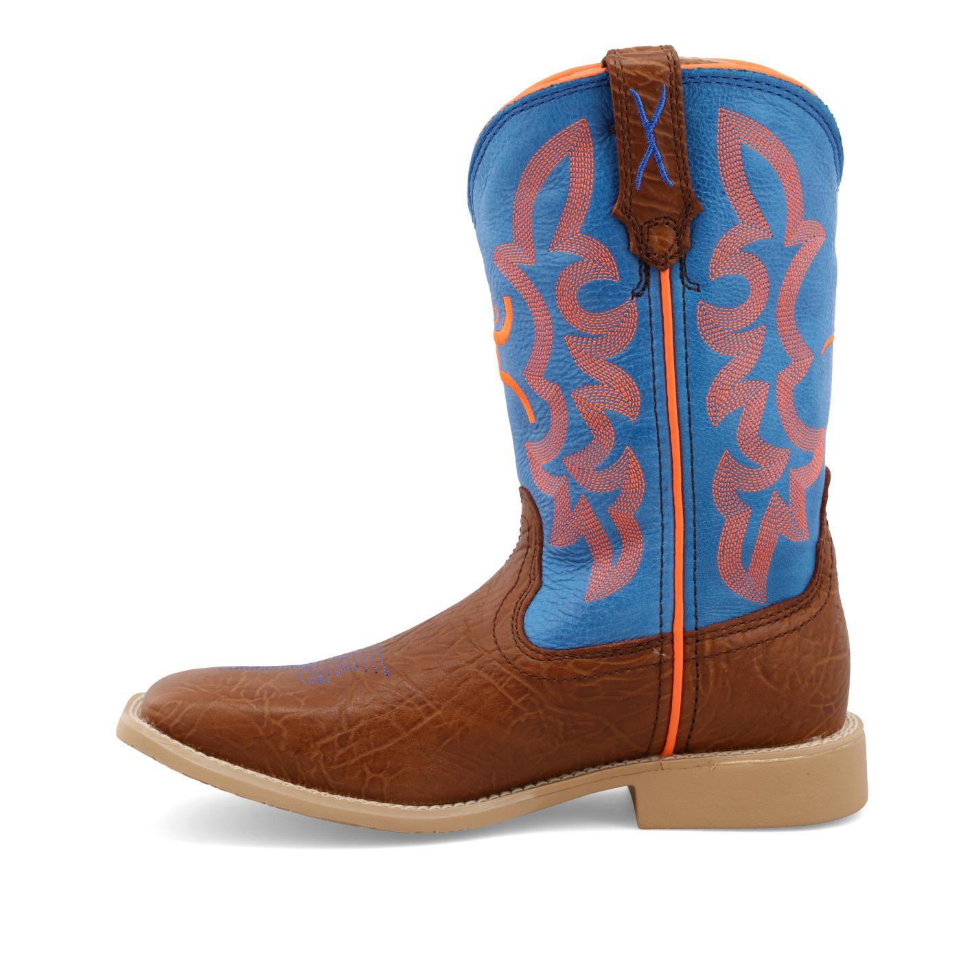 Hooey Boot - Cognac Bullhide & Neon Blue