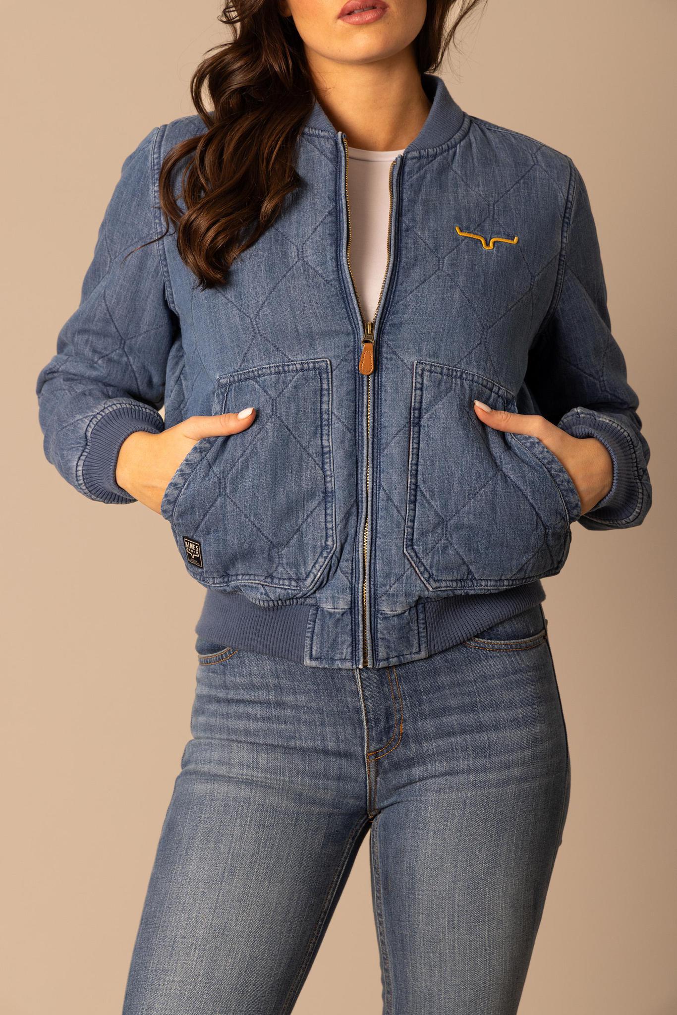 Kimes Women's Marinos Bomber - Light Wash Indigo