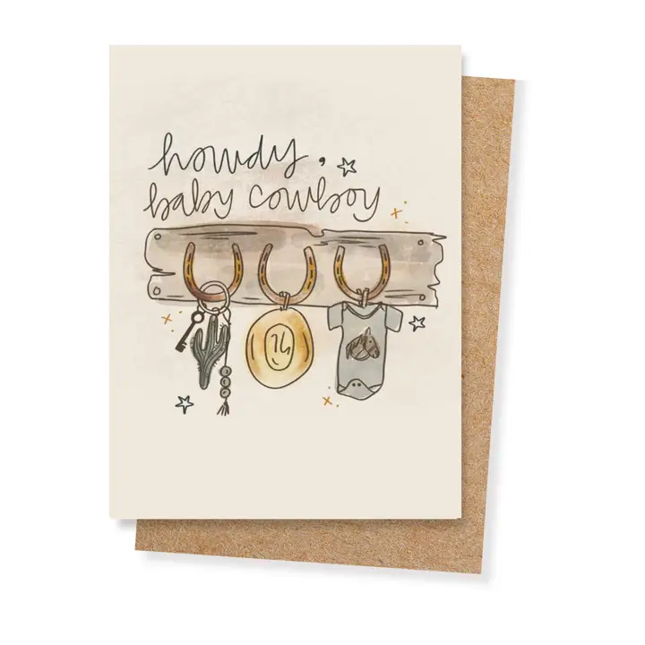 Howdy Baby Cowboy Western Baby Shower Card