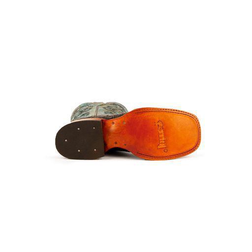 Ladies Print Caiman Stampede Blk/Turq S-Toe