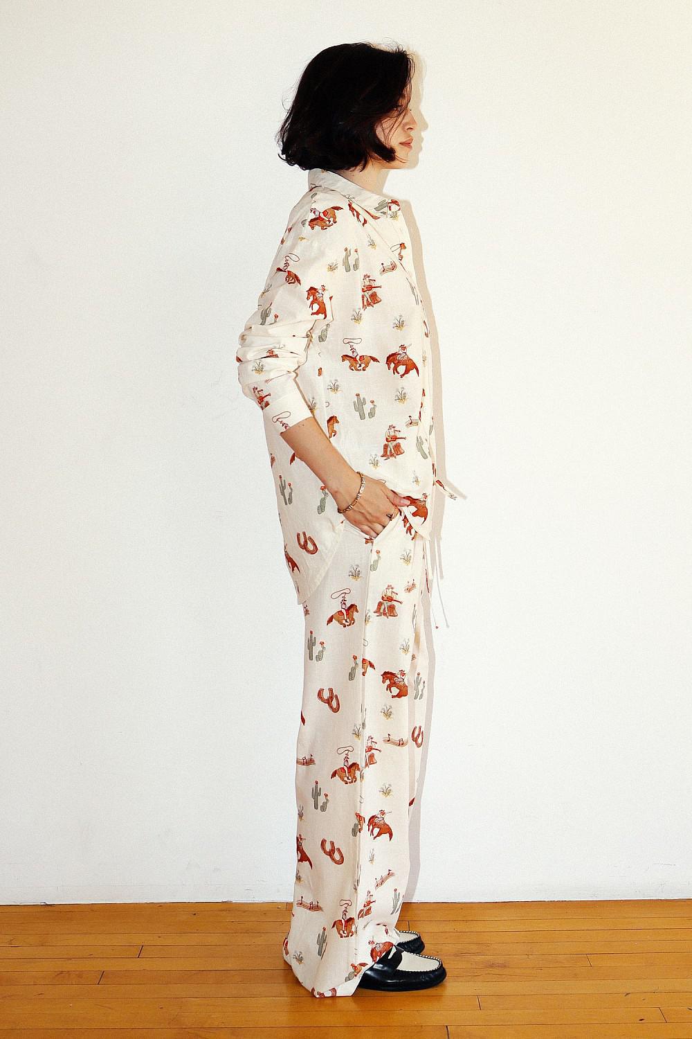 WESTERN PRINT BUTTON-UP TOP