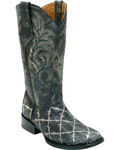 Ladies Barbed Wire Distressed Black S-Toe