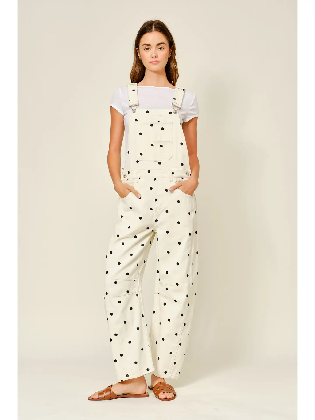 Slouchy Relax Fit Denim Overall - POLKA DOT