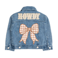 Howdy Gingham Bow Patch Denim Jacket - Western Apparel