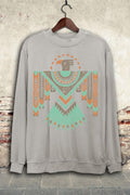 AZTEC ROAM LONG SLEEVE SWEATSHIRT - MINERAL GREY