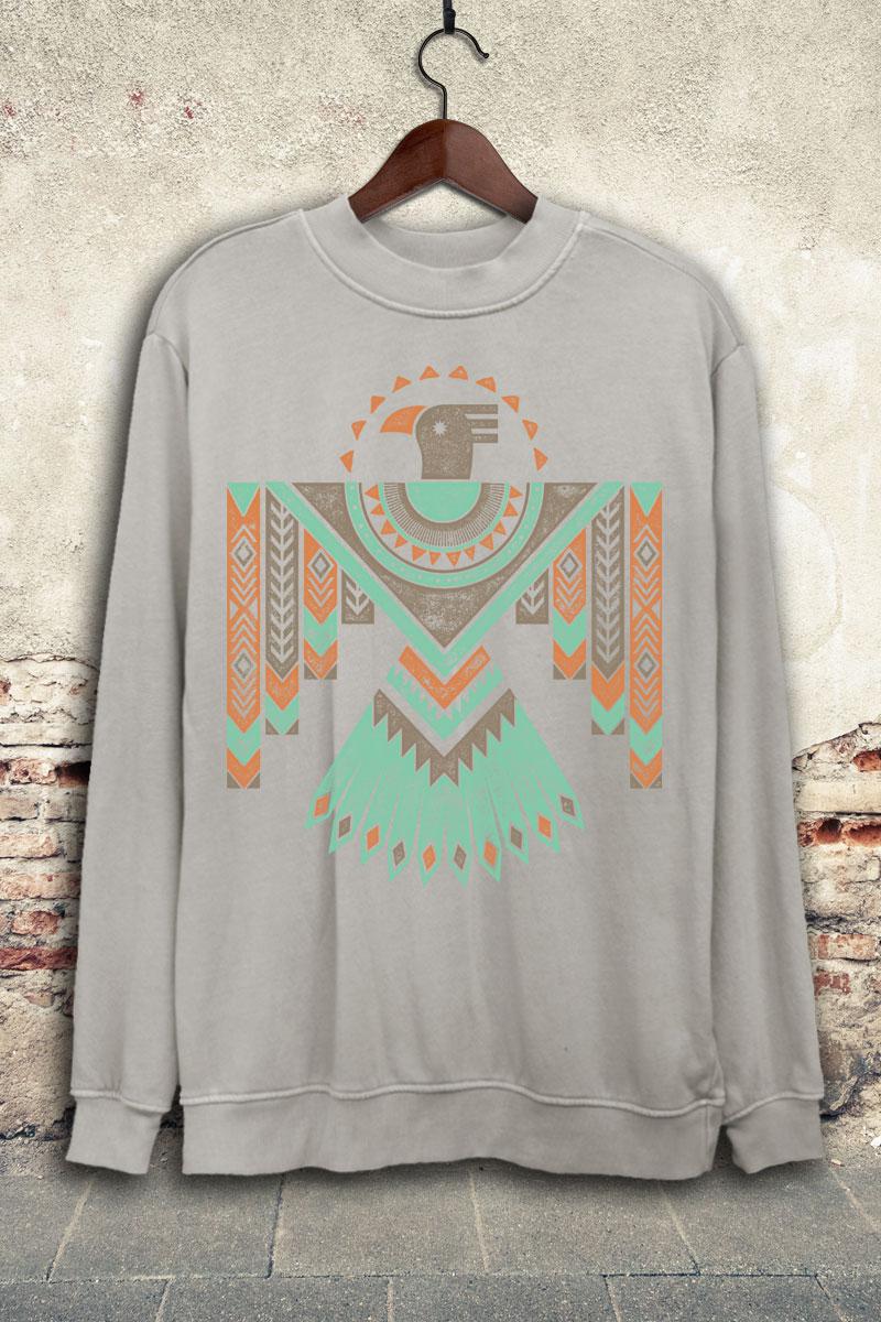 AZTEC ROAM LONG SLEEVE SWEATSHIRT - MINERAL GREY