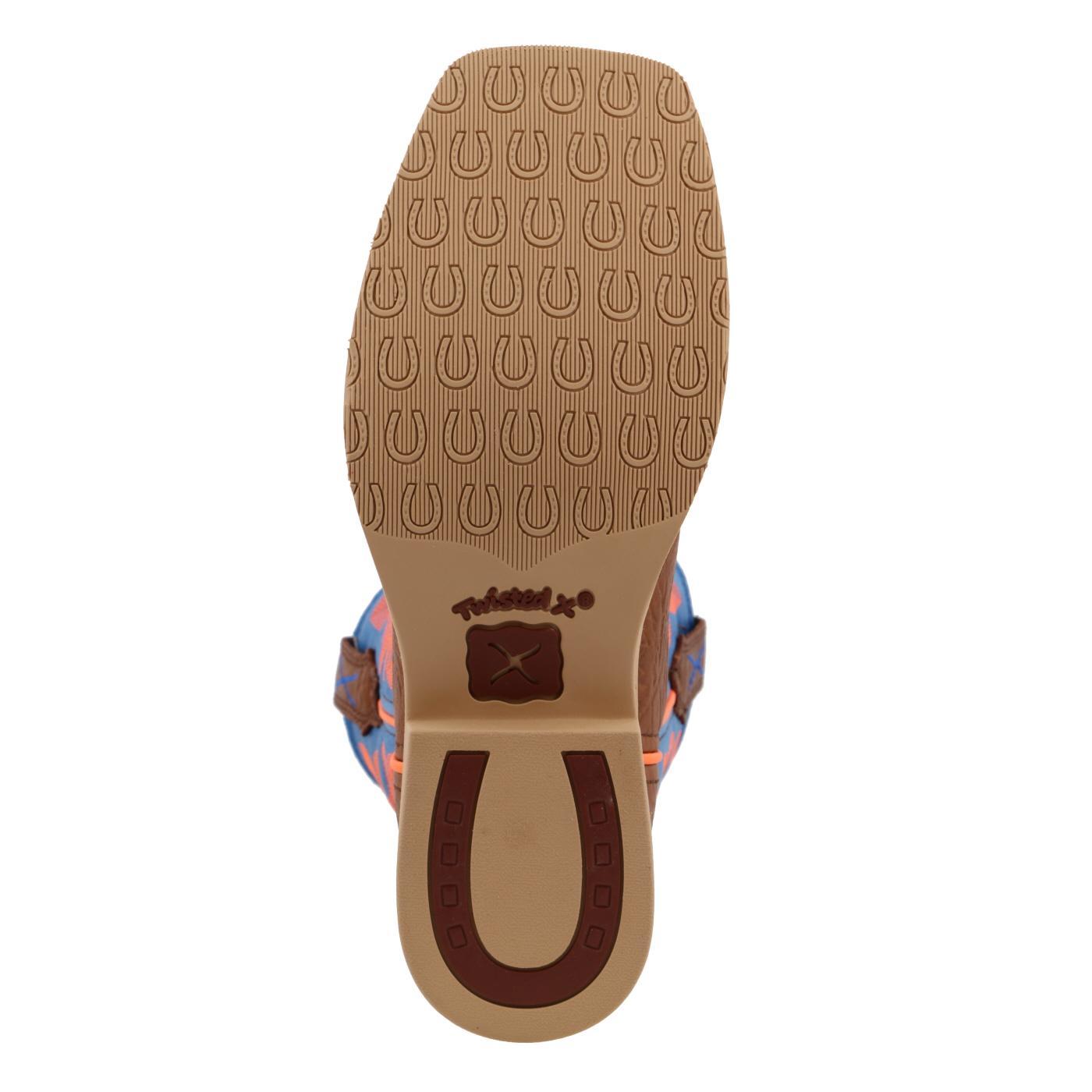 Hooey Boot - Cognac Bullhide & Neon Blue