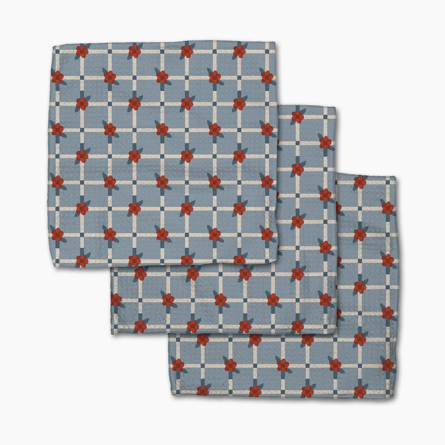 Floral Parade Grid Dishcloth Set