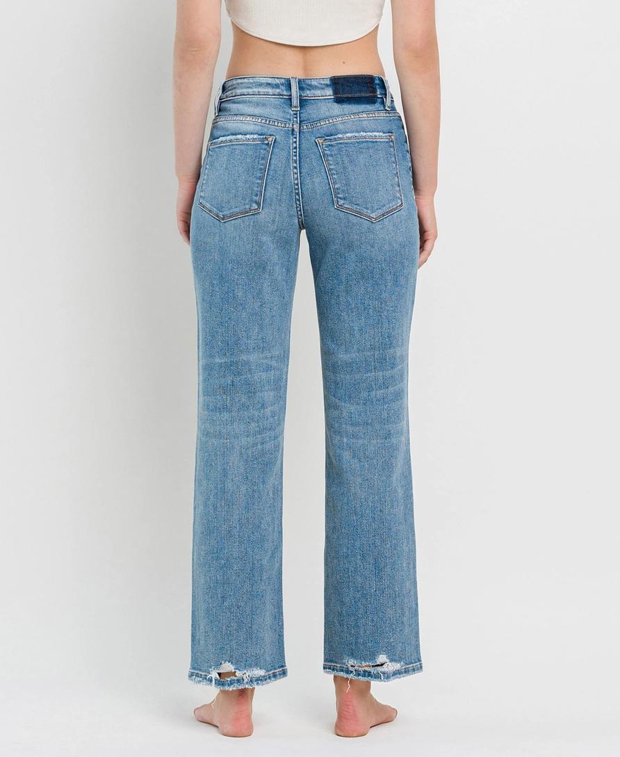 High Rise Distressed Slim Wide Jeans | Joysome