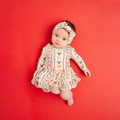 Christmas Dainty Bow Long Sleeve Bodysuit Bamboo Dress