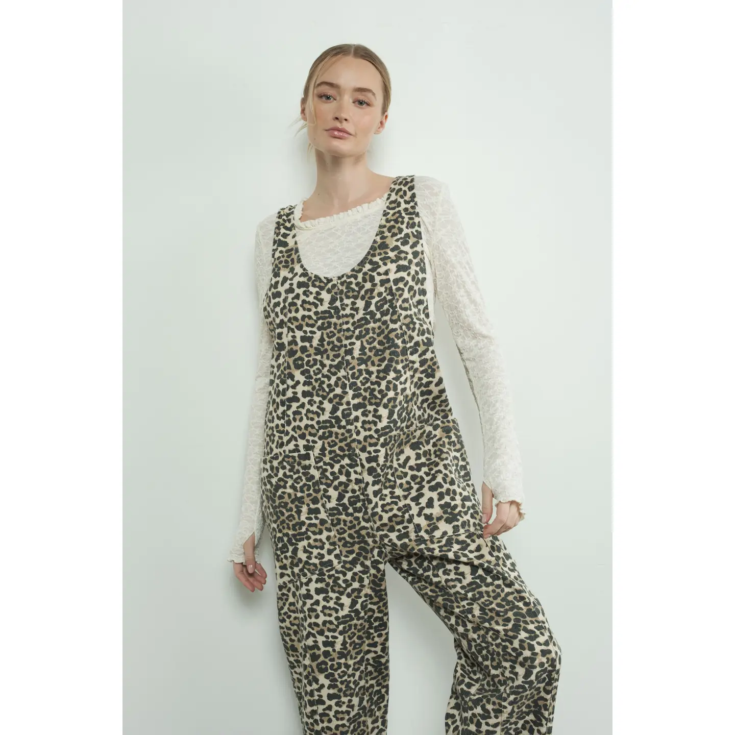 Leopard Print Oversized Overall