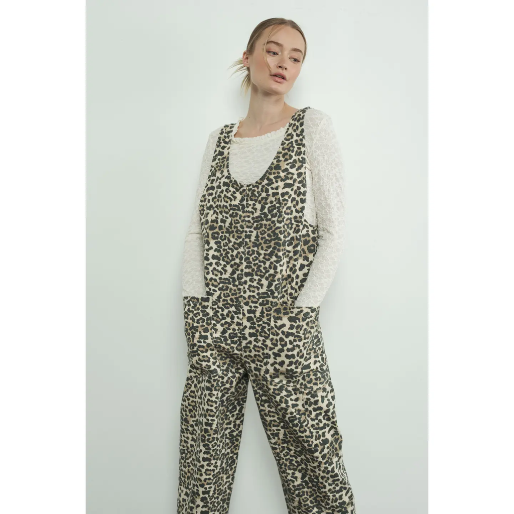 Leopard Print Oversized Overall