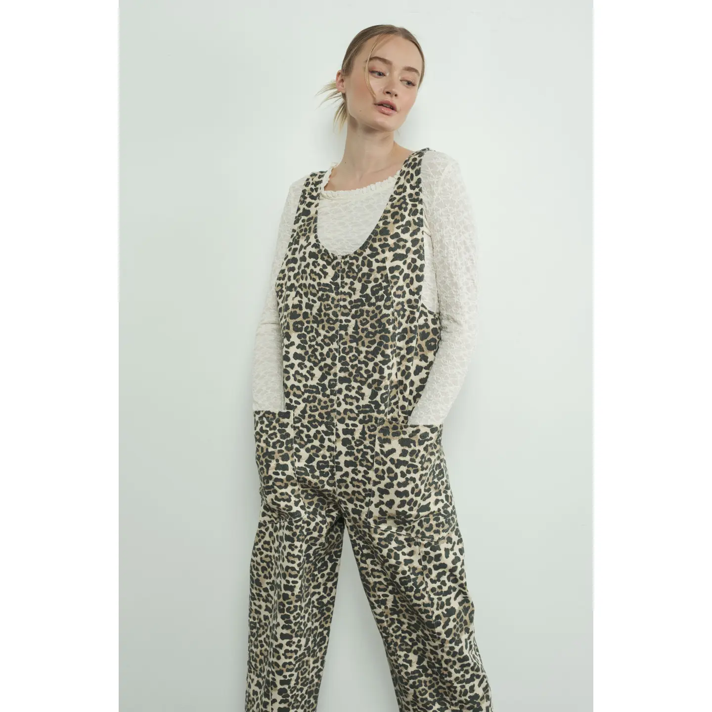 Leopard Print Oversized Overall