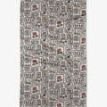Floral Postage Stamps Tea Towel