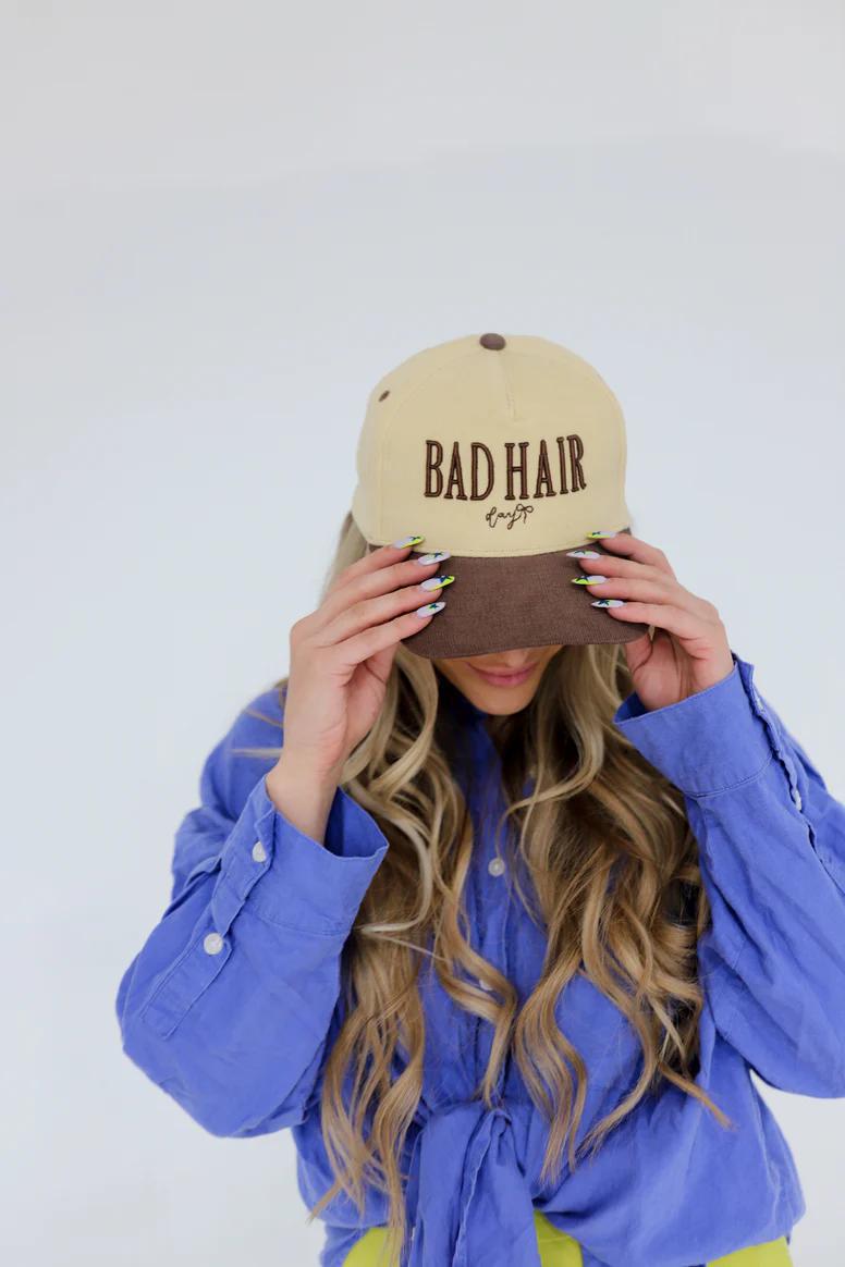 BAD HAIR DAY TRUCKER HAT - BROWN