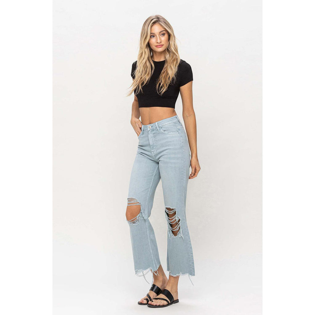 90S VINTAGE CROP FLARE - CLOUD BLUE