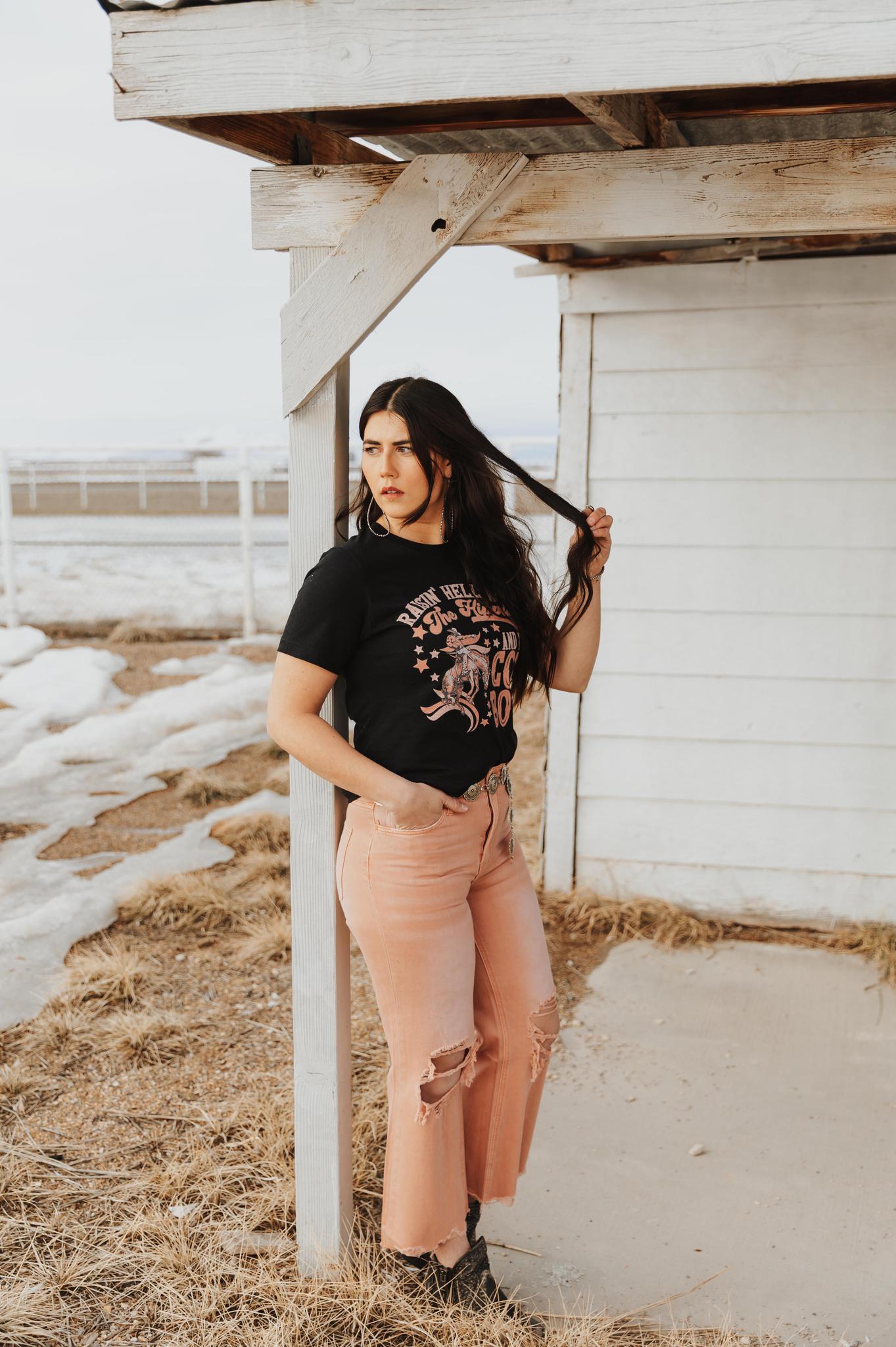 90'S VINTAGE CROP FLARE - BRANDIED MELON