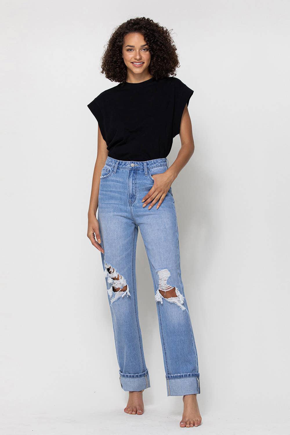 DISTRESSED 90'S STRAIGHT JEANS | ALYSSA FAR OUT