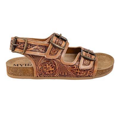 DIXON TRAILS HAND-TOOLED SANDALS S-10235