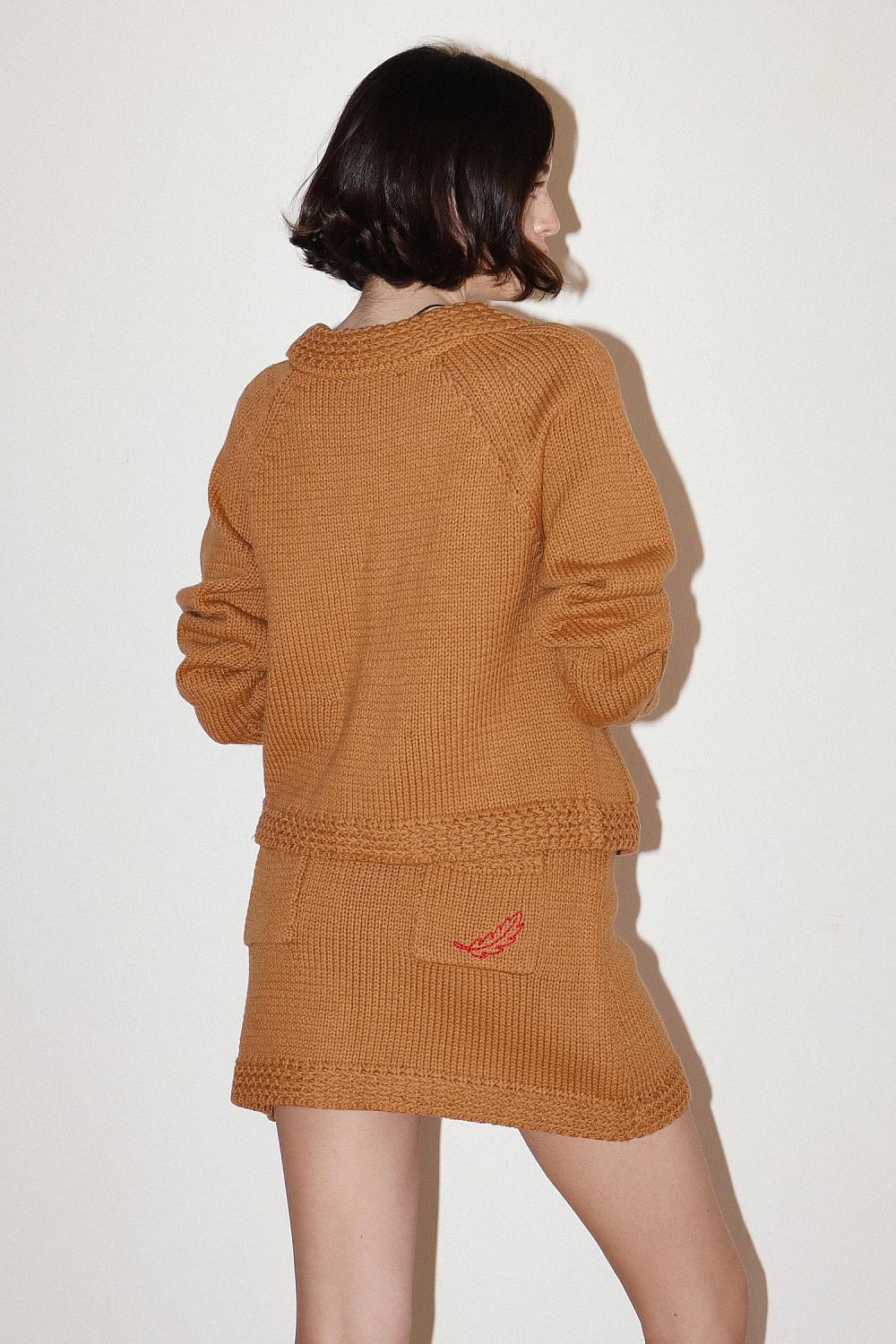 COLORED KNIT BUTTON-UP CARDIGAN