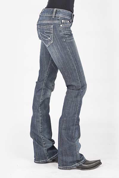 WOMENS JEAN 818 FIT CONTEMPORARY STYLING EMBROIDERED "S" DECO BACK PKT OWS 11-054-0818-0740 BU