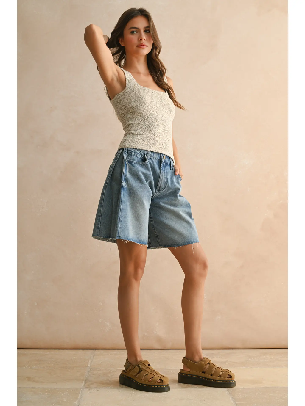 Relaxed Bermuda Denim Shorts