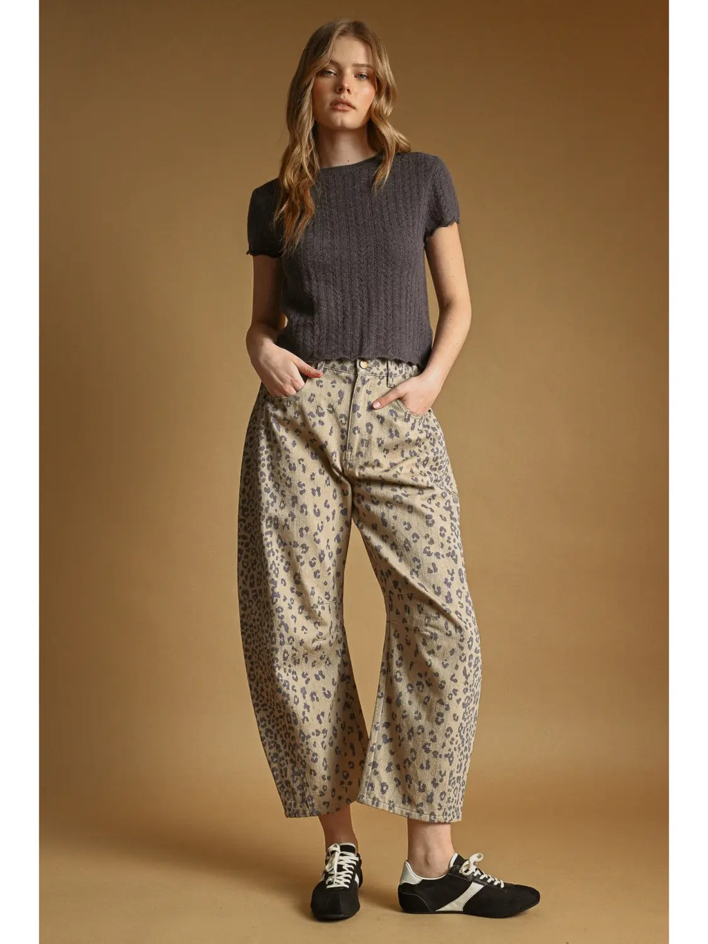 Cheetah Print Barrel Pants