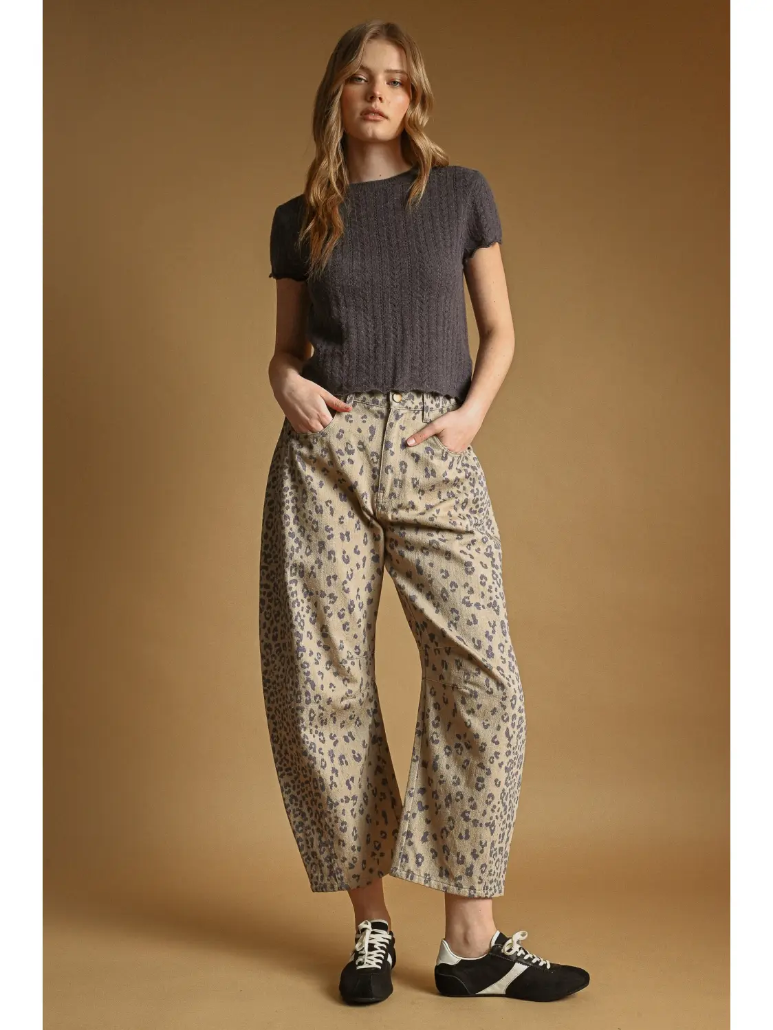 Cheetah Print Barrel Pants