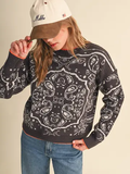 Paisley Knit Pullover Sweater