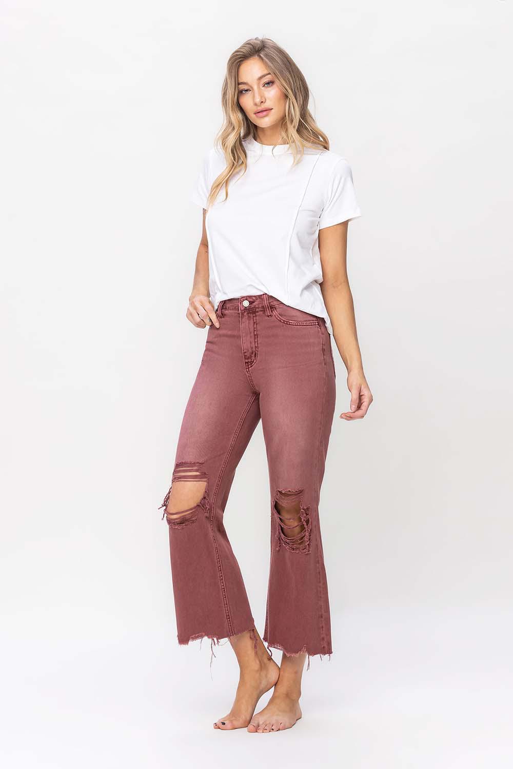 90'S VINTAGE CROP FLARE - RUSSET BROWN