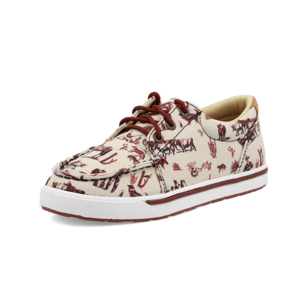 Twisted X YouthKicks - Maroon & Ivory YCA0013