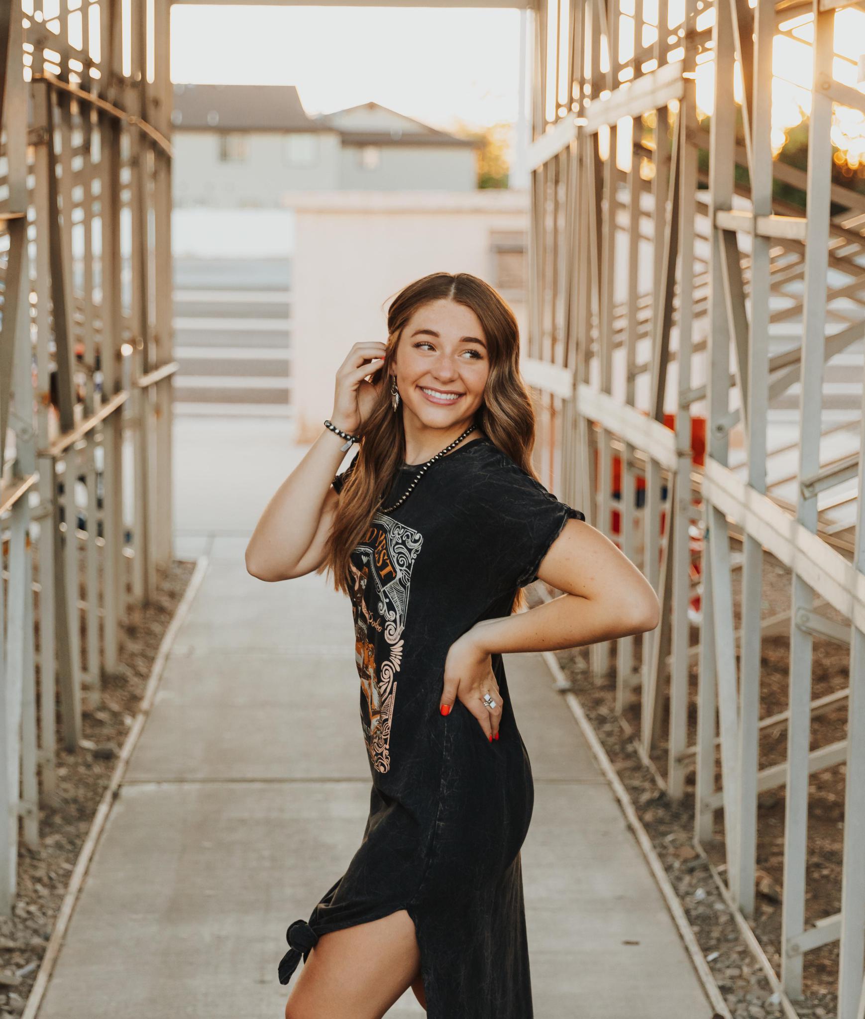 WILD WEST GRAPHIC DRESS - MINERAL WASH BLACK
