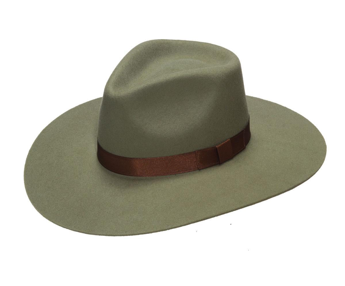 LADIES PINCH FRONT OLIVE HAT